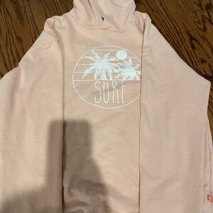 Pink Surf Hoodie with Palm Tree Design